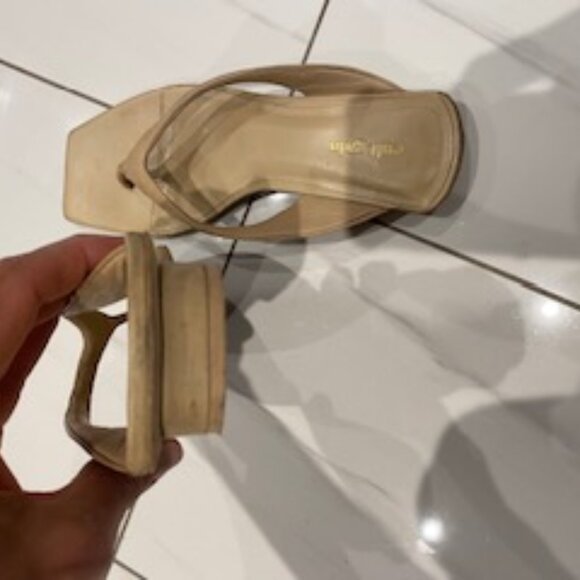 Clear Out-VGUC Cult Gaia Jasie Leather Thong Sandals sz 39 - Picture 10 of 11